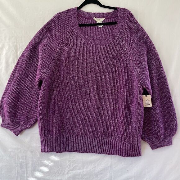 Terra & Sky Pullover Sweater Women Purple‎ Acrylic Blend Knitted 4X Round Neck - Picture 10 of 10